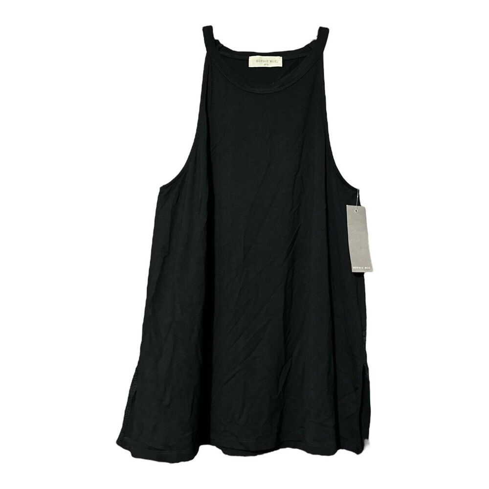 Sophie Rue Womens Black Lace-Back Sleeveless Stretch Top Size Small New